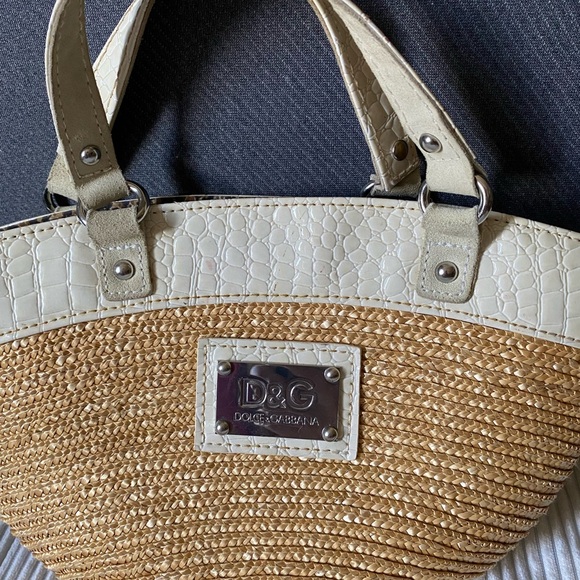 D&G Straw and Cream Leather Shoulder Tote main image 1